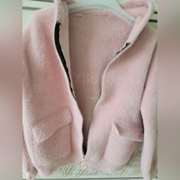 Spring-autumn jacket – sweater – bomber jacket – powder pink - Picture 5 of 8